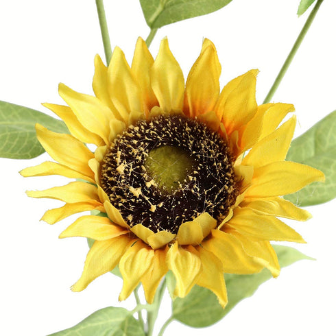Htmeing Artificial Sunflowers Silk Flowers Fake Branches Decorative Plants Stems for Home Office Shop Decor (2pcs)