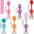 Human Shaped Kitchen Utensils Set 6 Piece Non Stick Heat Resistant Baking Tools Kitchen Gadgets Silicone Cute Utensils with Comfortable Grip Handle, Dishwasher Easy Clean and Stand up Kitchenware