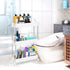 SPACEKEEPER 3 Tier Slim Storage Cart Mobile Shelving Unit Organizer Slide Out Storage Rolling Utility Cart Tower Rack for Kitchen Bathroom Laundry Narrow Places, Plastic & Stainless Steel, White