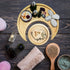 Moon Tray Crystal Holder for Stones Display, Natural Pine Crystal Tray for Healing Crystal & Essential Oils, 9.17X 3.94 Inches Crescent Moon Bowl with 4.64 Inches Round Tray