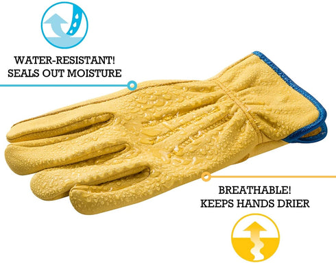 Wells Lamont Men™s Slip-On HydraHyde Full Leather Work Gloves | Water-Resistant | Large (1168L)