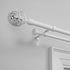 Exclusive Home Curtains ER1024-03 66120 Mosaic Double Curtain Rod and Finial Set, Adjustable 66"-120", Matte White