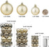 20Ct Christmas Ball Ornaments for Xmas Tree Shatterproof Christmas Decorations Hanging Ball Small for Holiday Party Decoration Tree Ornaments (Champaign Gold, 3.14In)