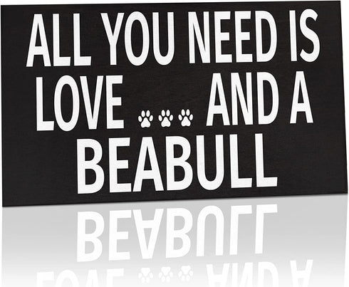 JennyGems Beabull Sign, All You Need Is Love And A Beabull, Wood Sign, 9.5x5.5 Inches, Beabull Mom, Beabull Gifts, Beabull Dogs, Beabull Decor, American Made