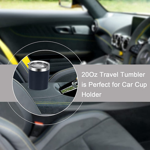 2 Pack Travel Tumblers, 20 Oz Stainless Steel Tumblers with Lids Straws, Vacuum Insulated Tumblers, Double Wall Travel Tumblers, Powder Coated Insulated Coffee Cup for Hot and Cold Drinks, Navy Blue