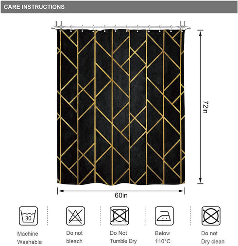 Riyidecor Chevron Black Stall Shower Curtain 60Wx72H Inch Herringbone Geometric Contemporary Wood Grain Striped Simple Modern Classy Neutral Dorm Decor Fabric Bathroom Set Polyester Waterproof