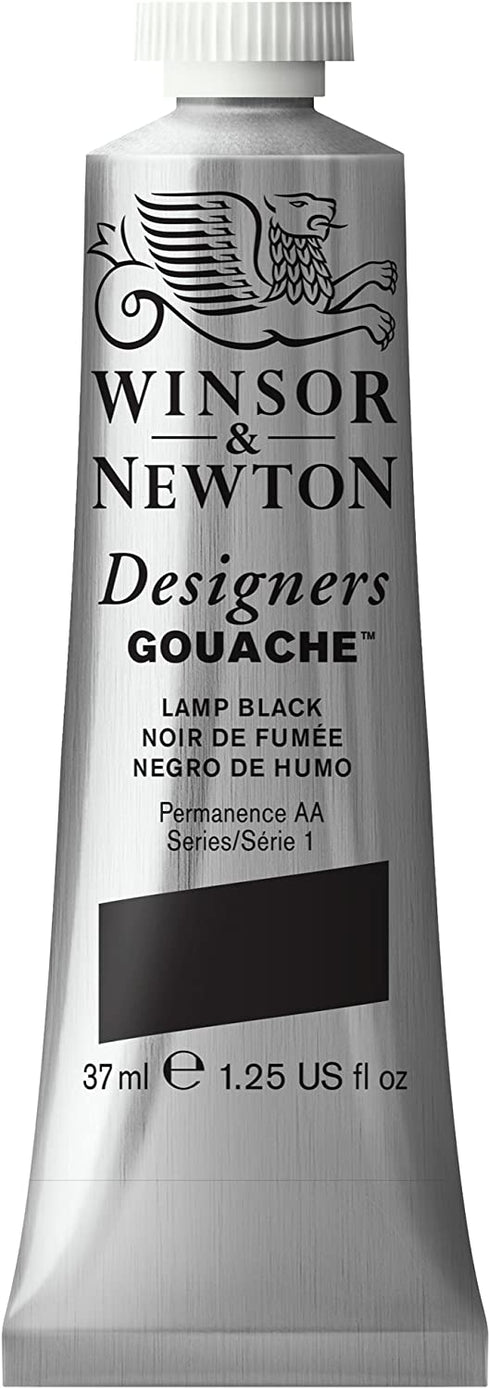 Winsor & Newton Designers Gouache Tube, 37ml, Lamp Black