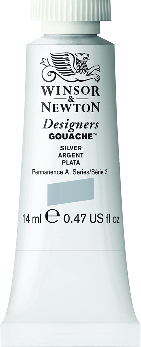 Winsor & Newton Designers Gouache Tube, 14ml, Silver