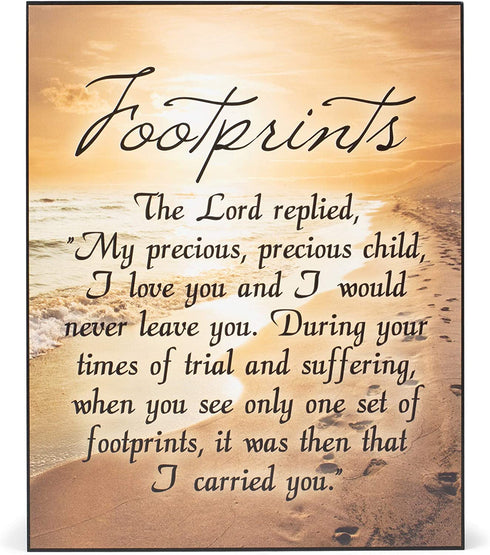 Elanze Designs Footprints 8 x 10 Wood Print Overlay Wall Art Sign Plaque
