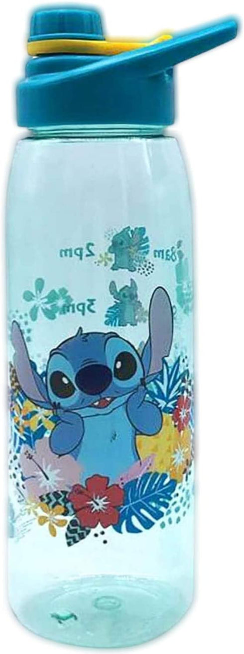 Silver Buffalo Disney Lilo and Stitch Tropical Refill Times Tritan Water Bottle, Screw Top Lid, 28 Ounces