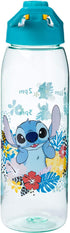 Silver Buffalo Disney Lilo and Stitch Tropical Refill Times Tritan Water Bottle, Screw Top Lid, 28 Ounces