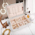 Mebbay 2 Layer Velvet Jewelry Box Organizer for Women Girl, Jewelry Box with Removable Tray for Necklace Stud Earrings Bracelets Rings (Grey), 11.2" x 7.9" x 3.1"