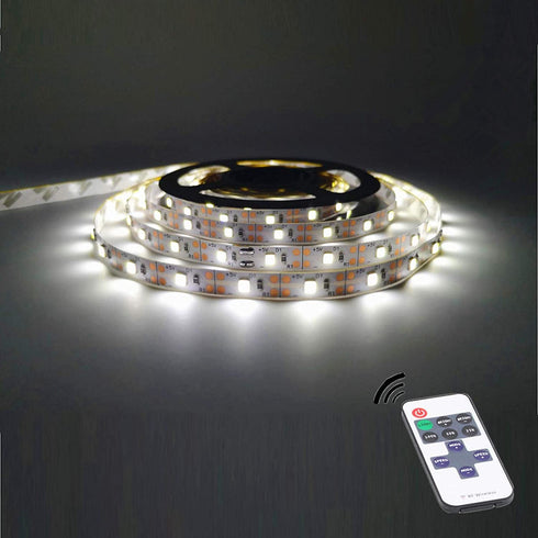 Led Strip Lights Battery Powered with Remote Control?5M / 16.4ft Battery Powered String Light with Led Light Battery Powered Flexible Ribbon Light, 300leds Cool White (White)