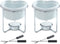 Yumchikel 2 Pieces Fondue Set, 4 oz Heart Shaped Ceramic Melting Pot with Serving Fork, Steel Stand, and Tea Light Candle, Fondue Pot Set for Melting Butter, Chocolate, Cheese and Serving Seafood