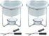 Yumchikel 2 Pieces Fondue Set, 4 oz Heart Shaped Ceramic Melting Pot with Serving Fork, Steel Stand, and Tea Light Candle, Fondue Pot Set for Melting Butter, Chocolate, Cheese and Serving Seafood