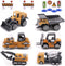 Childom Alloy Construction Engineering Vehicle Toys Set 12 Pack Stacker,Big Forklift,Heavy Duty Roller,Excavator,Heavy Transport Vehicle,Engineering Mixer Set for Kids Boys