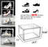 Clear Shoe Box, Stackable Plastic Sneaker Box Container, Magnetic Side Open Shoe Organizer and Shoes Storage Case, Full Transparent to Display Sneakers