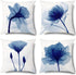 Wyooxoo Blue Pillow Covers 18x18 Set of 4 Decorative Floral Throw Pillow Cover for Couch Modern Outdoor Pillows Case for Sofa Living Room Cushion Bed Navy Blue and White Home Decor