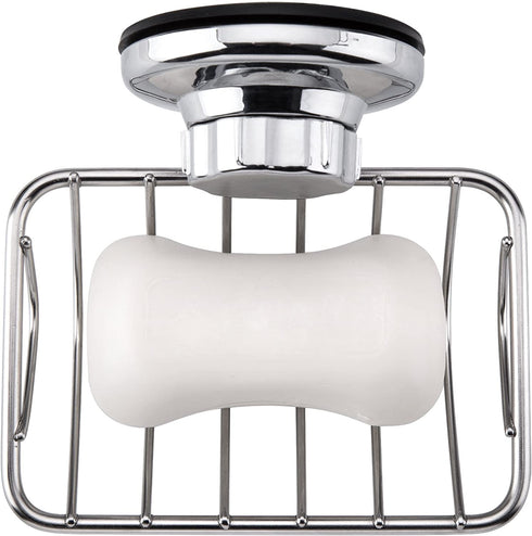 iPEGTOP Super Powerful Vacuum Suction Cup Shower Soap Dish - Strong Rustproof Stainless Steel Soap Saver Sponge Holder for Bathroom & Kitchen Sink, 2 Pack