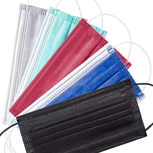 100PCS Adult Disposable Face Mask, 3-Ply Breathable Safety Fashion Facial Face Masks Cover with Elastic Earloop for Women Men