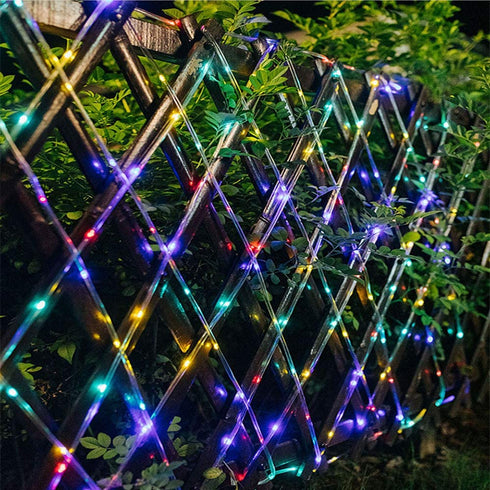 Solar Rope Lights, 66 Feet 200 LED 8 Modes Solar Rope String Lights Outdoor Fairy Lights Rope Waterproof Tube Lights with Solar Panel for Outdoor Indoor Home Decoration Garden Patio Parties