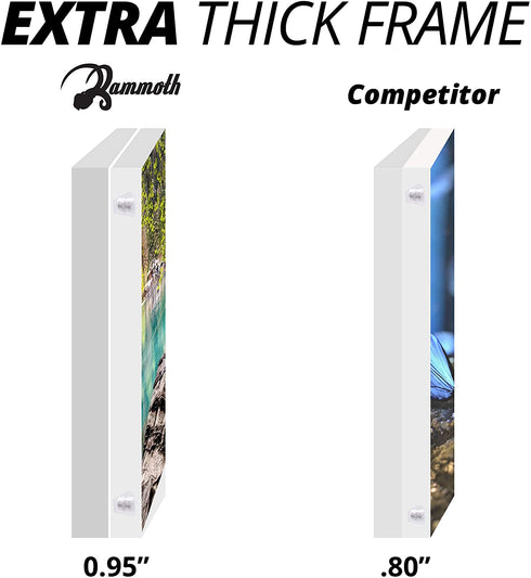 DuraClear 4x10 Inches AAA Grade Acrylic Picture Frame, Thick and Heavy Frameless Block Display