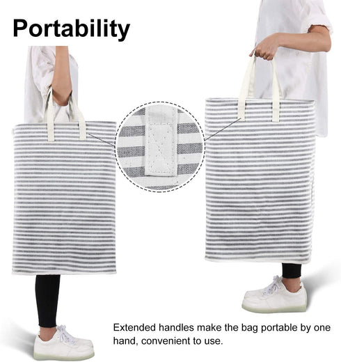 Lifewit 72L Freestanding Laundry Hamper Collapsible Large Clothes Basket with Easy Carry Extended Handles for Clothes Toys, Grey