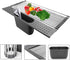 20.5" x 11.8" Large Roll Up Dish Drying Rack for Kitchen, 2 in 1 Design Over The Sink Multi-Function Roll-up Dish Rack and Utensil Plates Holders for Dishes, Vegetable and Fruit-Dark Gray