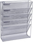 Easepres File Organizer Mesh 5-Tier Black Hanging File Organizer Vertical Holder Rack for Office Home, Silver