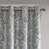 SUNSMART Jenelle Paisley Total Blackout Window Curtains for Bedroom, Living Room, Kitchen, Faux Silk with Traditional Grommet, Energy Savings Curtain Panels, 1-Panel Pack, 50x84, Grey