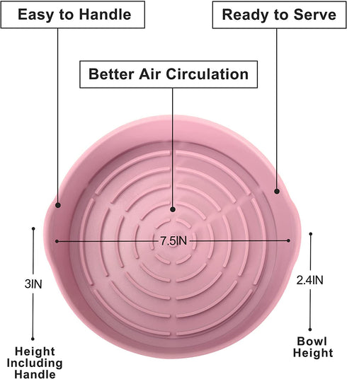Numola Air Fryer Silicone Pot-Replacement for Air Fryer Liners,Reusable Silicone Air Fryer Accessories,Clean the Silicone Air Fryer Pot Easily,No More Harsh Cleaning Air Fryer Silicone Basket(7.5inch)