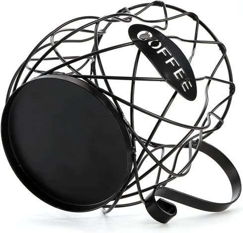 ZEAYEA Coffee Pod Holder, K Cup Holder Coffee Capsule Basket for Counter Coffee Table Bar, Metal Espresso Pod Keeper Storage for Home Cafe Hotel, Black