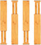 Bamboo Drawer Dividers Organizers Adjustable Expandable Wooden Separators Organization for Kitchen Bedroom Bathroom Dresser 4 Pack (12.5-15.8 inch) by Pipishell