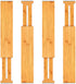 Bamboo Drawer Dividers Organizers Adjustable Expandable Wooden Separators Organization for Kitchen Bedroom Bathroom Dresser 4 Pack (12.5-15.8 inch) by Pipishell