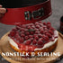 HONGBAKE 7 Inch Springform Pan with Texture, Cheesecake Pans with Leakproof Removable Bottom, Nonstick Round Cake Tin for Baking Smash Cake, Pie, Quiches, Pizza - Red & Dark Grey