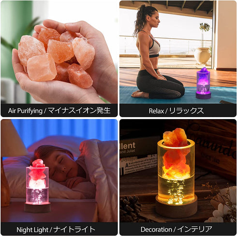 Himalayan Salt Lamp with 16 Colors Changing, Zanflare USB Crystal Salt Rock Lamp, Hand Carved Wood Base Table Lamp, Pink Salt Night Light Gifts for Mother, House Warming, Holiday Gifts