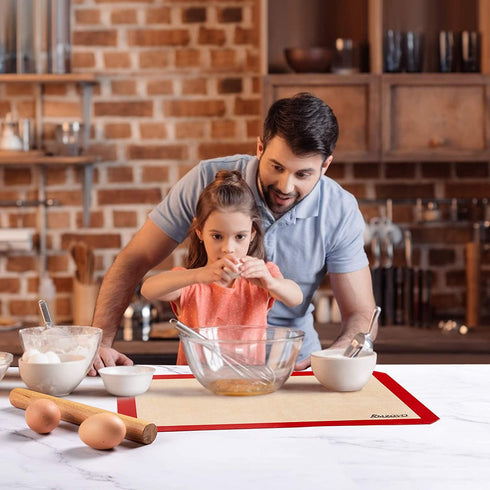 AMZOYO Set of 4 Silicone Baking Mats for the Oven - Includes Half, Quarter, Round, and Square Sheet Liners - 100% Non-Stick and Reusable - BPA Free and Heat Resistant - Washable and Dishwasher Safe