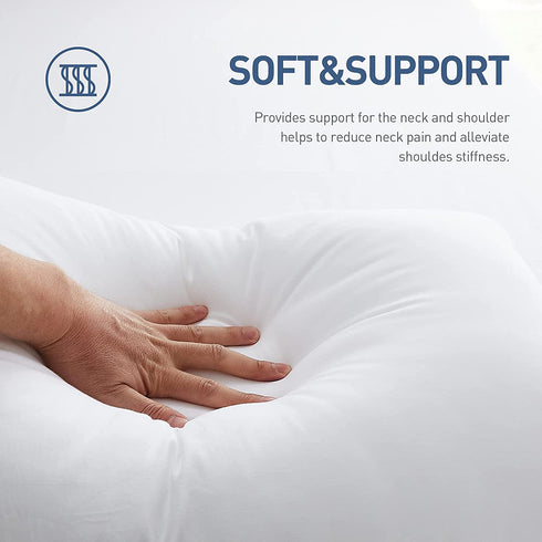 Acanva Bed Pillows 2 Pack Hotel Collection Luxury Soft Inserts for Sleeping-Breathable and Comfortable for Stomach Back Sleepers, Standard Size-(Pack of 2), White 2 Count