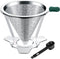Pour over coffee filter stainless steel slow drop coffee filter metal cone paperless metal cone reusable single cup coffee drip cone 1-2 cups?, cnuben V60 coffee dripper without filter