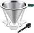 Pour over coffee filter stainless steel slow drop coffee filter metal cone paperless metal cone reusable single cup coffee drip cone 1-2 cups?, cnuben V60 coffee dripper without filter