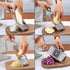 Suuker Multi-Purpose Vegetable Slicer Set,Stainless Steel Cheese Grater & Vegetable Chopper with 4 adjustable Blades for Vegetables, Fruits,Hand-held Shredder Cutter Grater Slicer Kitchen Tool(Silver)