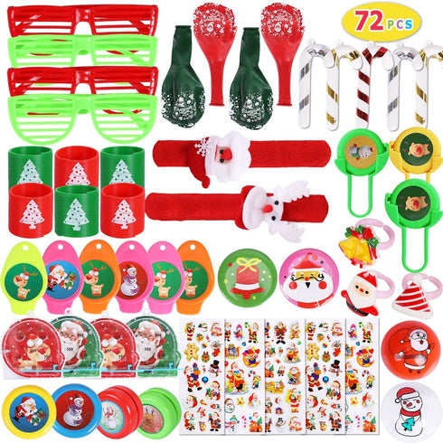 Max Fun 72Pcs Christmas Party Toys Assortment for Christmas Stocking Stuffers Party Favors Prizes Box Toy Assortment Classroom