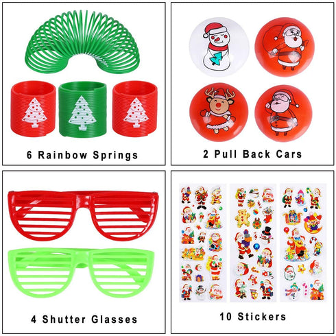 Max Fun 72Pcs Christmas Party Toys Assortment for Christmas Stocking Stuffers Party Favors Prizes Box Toy Assortment Classroom