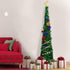 HAKACC 5 FT Christmas Tree, 2 Flash Modes Artificial Christmas Tree with 5 M LED Light for Home Holiday Party Decorations, Easy Assembly, Green