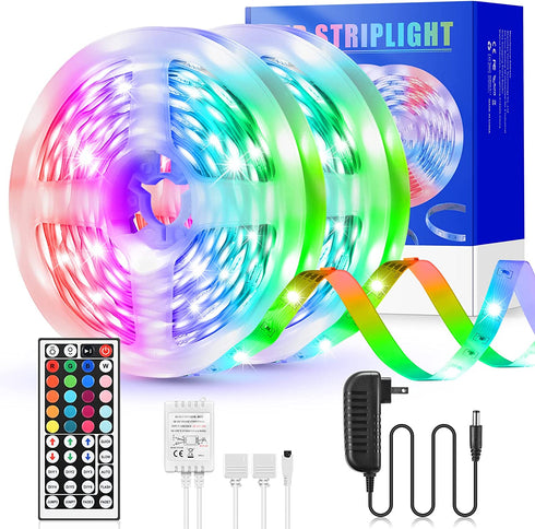 LED Strip Lights, Yormick 20 Color-Changing Led Light Strips, 32.8 Feet/10M LED Lights for Bedroom, LED Tape Lights with 44 Keys Remote Control for Room, TV, Party