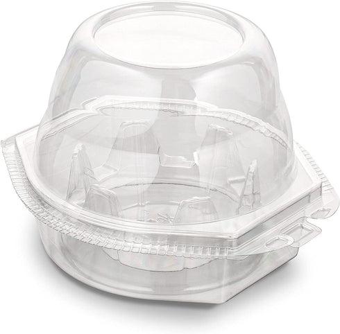 Clear PET Plastic Single Jumbo Hinged Cupcake, Muffin, or Roll Hinged Container by MT Products (15 Pieces)
