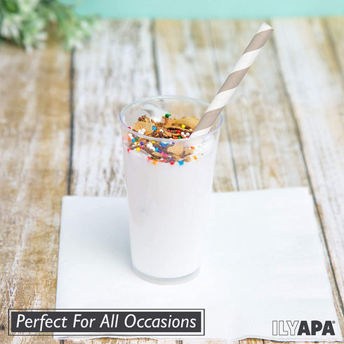 100 Mini Plastic Dessert Cups with Spoons - 3 oz Round Dessert Shooters for Chocolate Desserts, Appetizers, Samplers, Dessert Shot Glasses & More