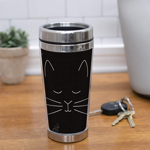 Cat Face Stainless Steel 16 oz Travel Mug with Lid