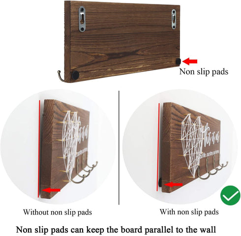 FREEDHIN Key Holder for Wall with 4 Hooks, Rustic Home Decor Key Hanger for Wall, Wall Mount Wooden Key Holder for Entryway or Mudroom (Brown)