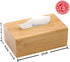 Rectangular Bamboo Tissue Box Cover, Water Resistant Wooden Facial Tissue Box for Bathroom, Office Desk, Nightstand 27 X 15.5 X 11.5 cm
